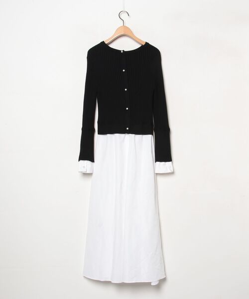 「JENNE」 ドッキングワンピース MEDIUM ブラック レディースの画像