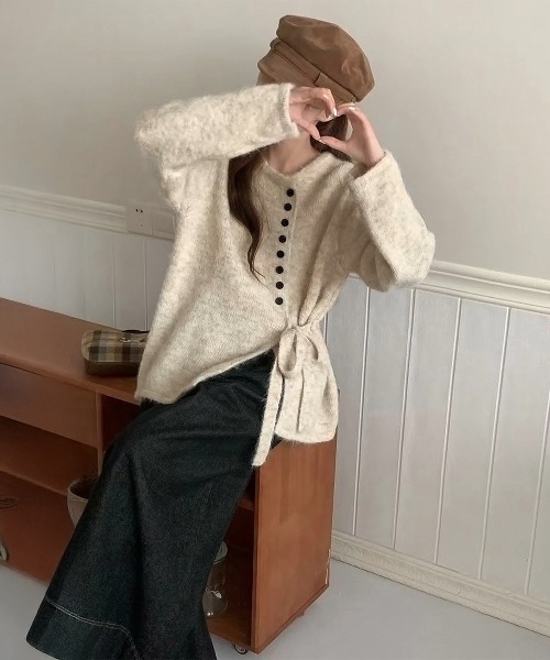 「Miniministore」 ニットカーディガン FREE グレー レディース_画像6