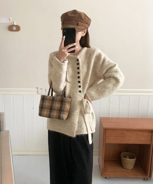 「Miniministore」 ニットカーディガン FREE グレー レディース_画像7