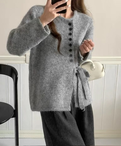 「Miniministore」 ニットカーディガン FREE グレー レディース_画像8