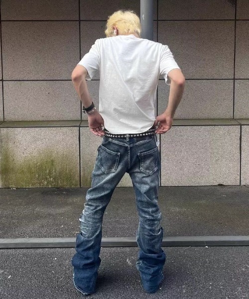 「FreeZone」 デニムパンツ M ブラック メンズ_画像4