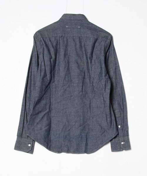 「Journal Standard TRISECT」 長袖シャツ MEDIUM ネイビー メンズ_画像2