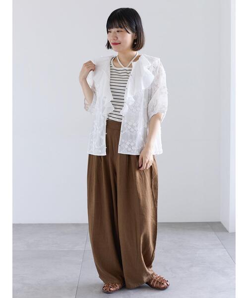 サマス　パンツ Samansa Mos2（サマンサモスモス） パンツ 「新色追加」麻レーヨン柄