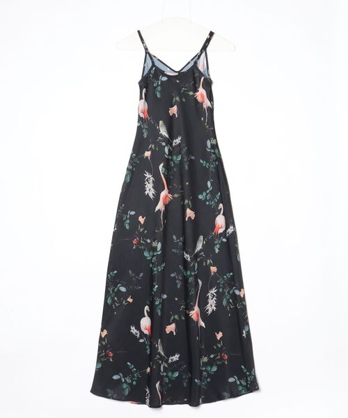 「ALLSAINTS」 花柄キャミソールワンピース - ブラック レディース_画像2