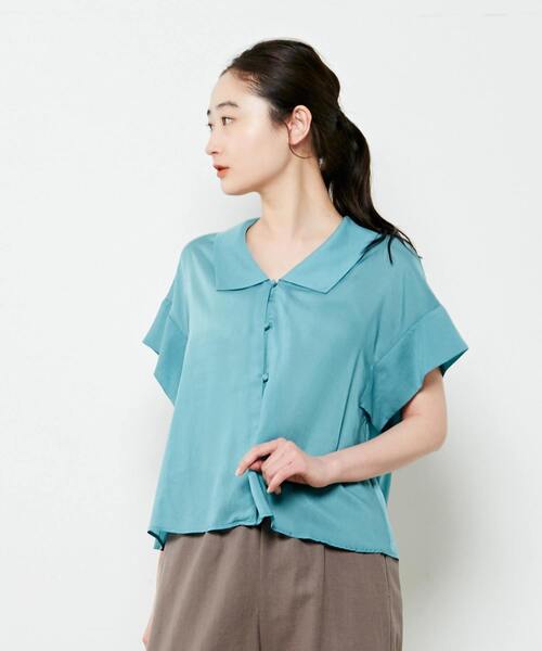 「MELROSE claire」 半袖ブラウス FREE グリーン レディース_画像5