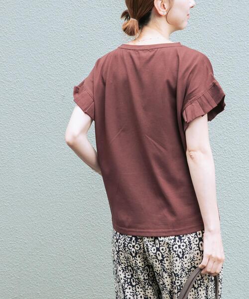 希少✨45R リネン100% 半袖 Tシャツ カットソー ブラウン サイズ2 ITEMS URBANRESEARCH（アイテムズ アーバンリサーチ） tシャツ 半袖