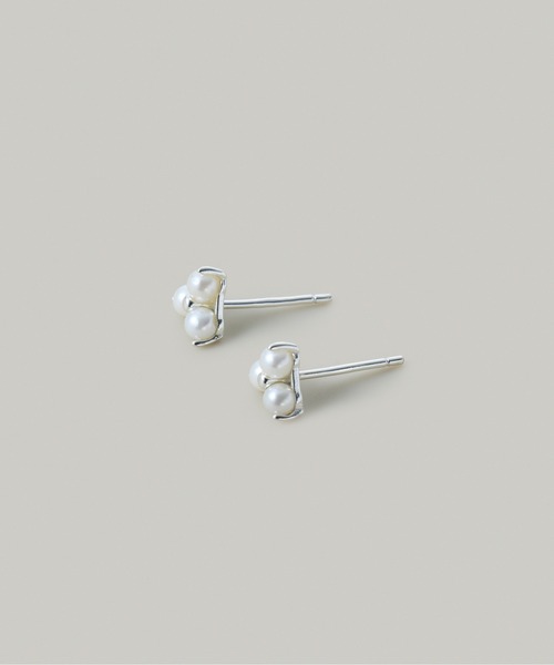ピアス 「ＳＶ９２５」トライアングルパールピアス レディースの画像