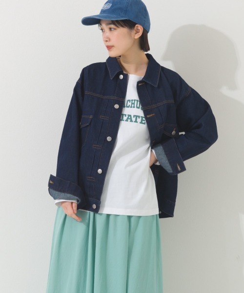 「OMNES」 デニムジャケット FREE ブルー レディース_画像7