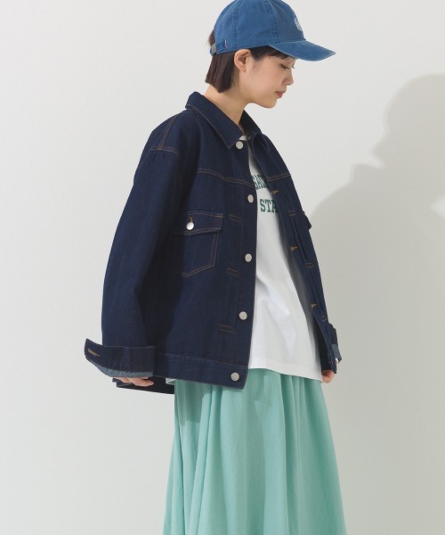 「OMNES」 デニムジャケット FREE ブルー レディース_画像8