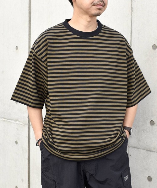 「SHIPS any」 半袖Tシャツ LARGE ブラック メンズ_画像8