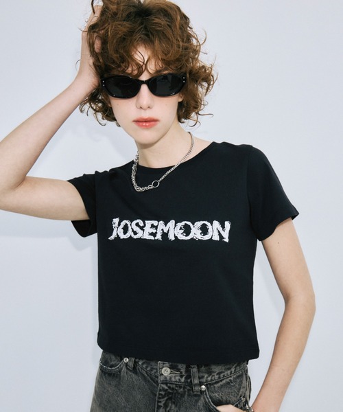 JOSE MOON（ジョゼムーン） tシャツ 半袖 LACE EMBROIDERY LOGO T