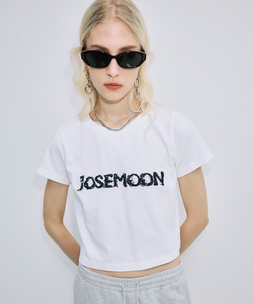 JOSE MOON（ジョゼムーン） tシャツ 半袖 LACE EMBROIDERY LOGO T