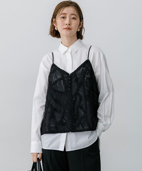 23区（ニジュウサンク） ブラウス シャツ シフォンエンブロイダリー