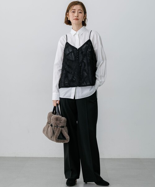 23区（ニジュウサンク） ブラウス シャツ シフォンエンブロイダリー