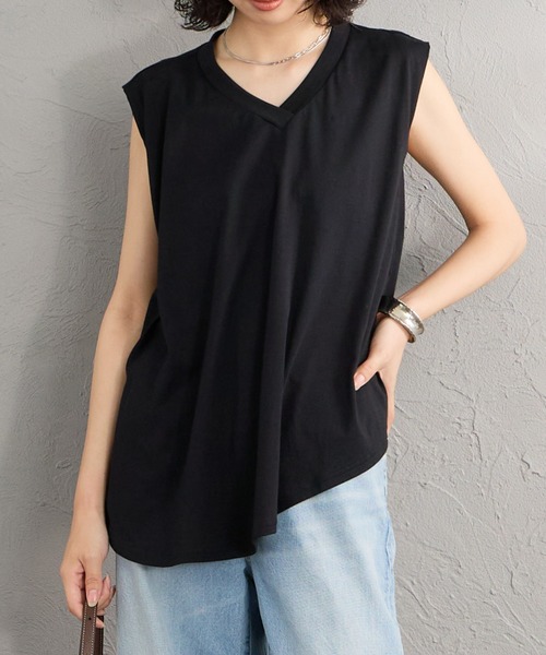 mizuiroind（ミズイロインド） tシャツ Vネック アシンメトリー