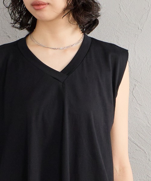 mizuiroind（ミズイロインド） tシャツ Vネック アシンメトリー