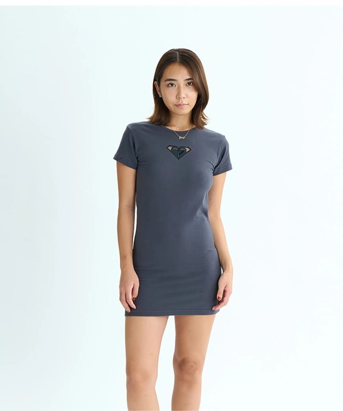 「ROXY」 半袖ワンピース MEDIUM ブラック レディース_画像2