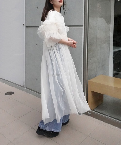 「CORNERS」 7分袖ワンピース M ブラック レディース_画像2