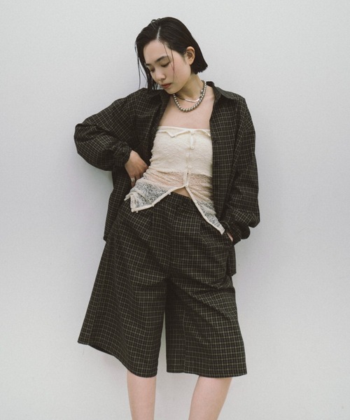 「HANNE」 長袖シャツ FREE ネイビー レディース_画像2