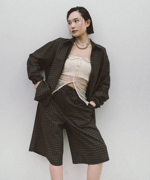 「HANNE」 長袖シャツ FREE ネイビー レディース_画像3
