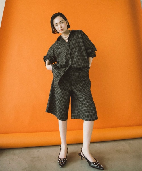 「HANNE」 長袖シャツ FREE ネイビー レディース_画像5