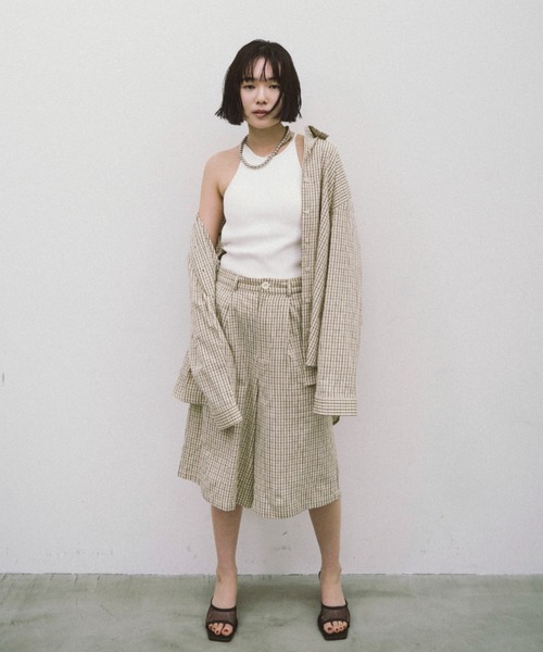 「HANNE」 長袖シャツ FREE ネイビー レディース_画像8