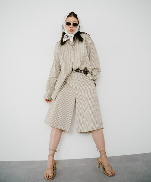「HANNE」 長袖シャツ FREE ネイビー レディース_画像9