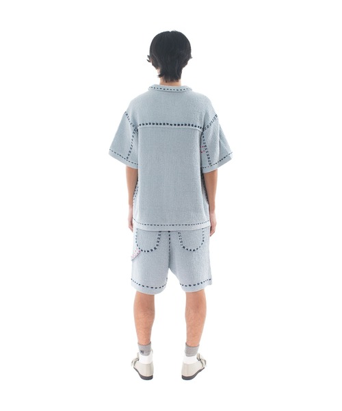「PHINGERIN」 半袖ニット FREE カーキ メンズ_画像6