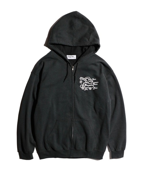 「C.E.L.STORE」 「Keith Haring」ジップアップパーカー LARGE ホワイト メンズ_画像7