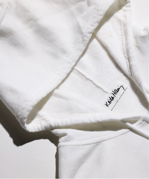 「C.E.L.STORE」 「Keith Haring」ジップアップパーカー LARGE ホワイト メンズ_画像8