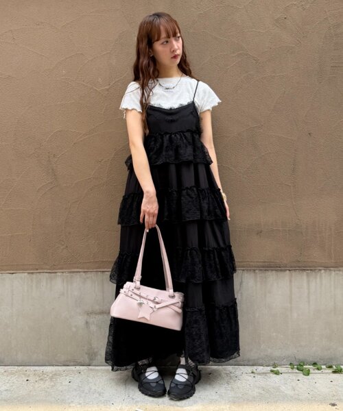 w closet（ダブルクローゼット） ワンピース レースティアードキャミ