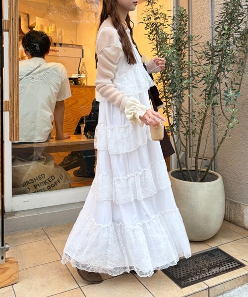 w closet（ダブルクローゼット） ワンピース レースティアードキャミ
