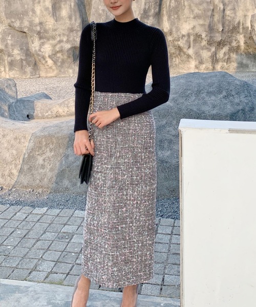 BIRTHDAY BASH（バースデーバッシュ） ワンピース MOCK NECK TWEED 