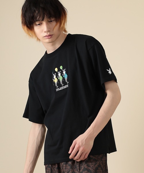 注目★PLAYBOY プレイボーイ Tシャツ 海外限定 PLAYBOY プレイボーイ バニー ロゴプリント Tシャツ 関税送料込