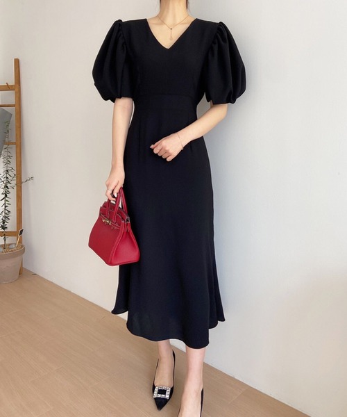 ワンピース バルーン袖シンプルマーメイドロングワンピース Zozotown Paypayモール店 通販 Paypayモール