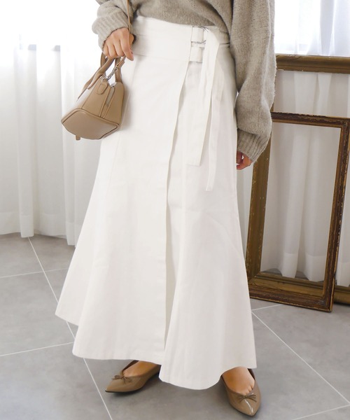 GeeRA（ジーラ） スカート ラップ風チノフレアースカート : ZOZOTOWN