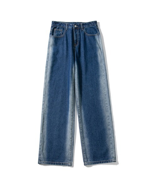 k3 ハイウエストデニムパンツ　ブリーチ加工　色落ち加工　レディースXSサイズ osharewalker デニム ボトムス パンツ ジーンズ レディース