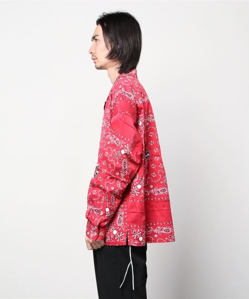 MASTERMIND WORLD シャツ マスターシードコットンバンダナ 開襟