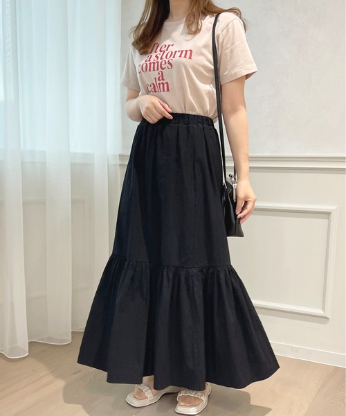 スカート ティアードギャザーロングスカート Zozotown限定アイテム 流行 Zozotown限定アイテム