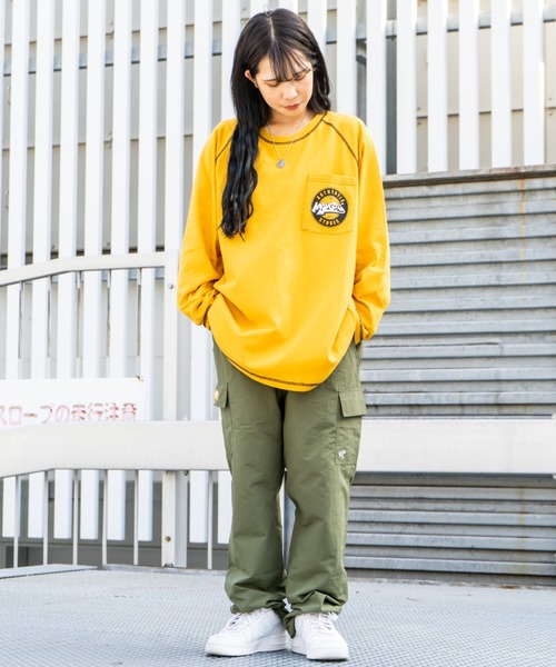MEMORY tシャツ MEMORY 配色ステッチ ラグラン ロンT / オーバーサイズ