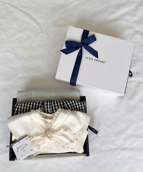 IENA ENFANT 黒チェック柄ロンパース  スタイ　セット BaYiRi/バイリ】 別注 AMOR JUMPSUIT baby（ロンパース）｜IENA
