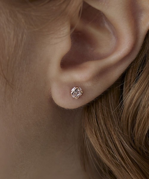 4℃（ヨンドシー） ピアス K10ピンクゴールド 一粒 ピアス レディース