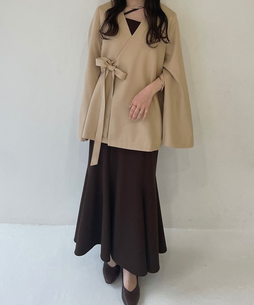 DES PRES ライトコットンカシュクール ノーカラージャケット