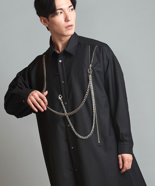 NO ID.（ノーアイディー） シャツ 「NO ID.」Chain Long Big Shirt
