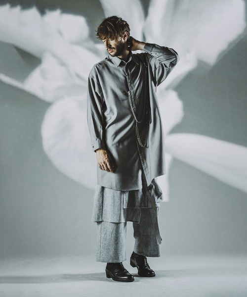 NO ID.（ノーアイディー） シャツ 「NO ID.」Chain Long Big Shirt