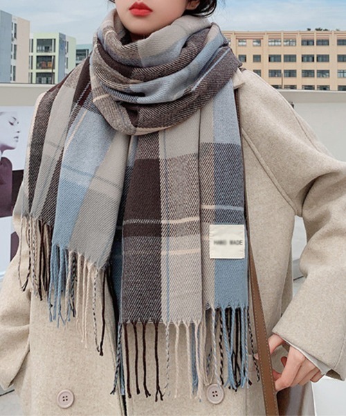 miniministore マフラー ストール 大判マフラー チェック柄 秋冬
