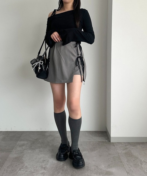 apres jour mignon スカート ダブルリボンミニスカート