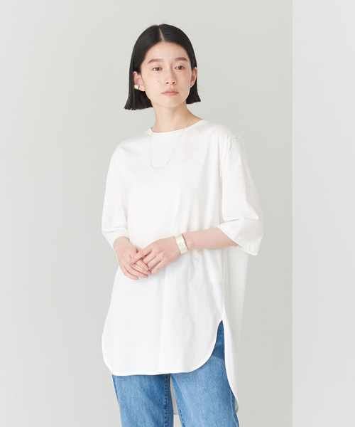tシャツ 「接触冷感・UVカット」コンパクトクールチュニックTシャツ レディース