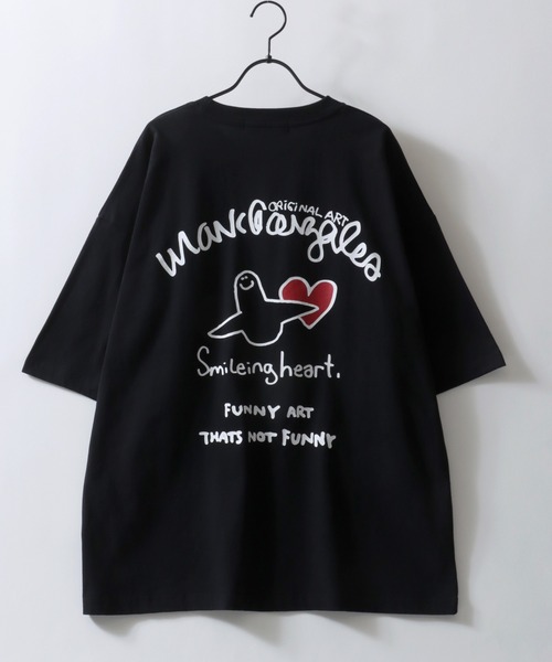 ✨新品タグ付✨ハグオーワー バックスリット カットソー Paris ロゴ入り Mark Gonzales tシャツ 2025SS新柄 MARK GONZALES ARTWORK