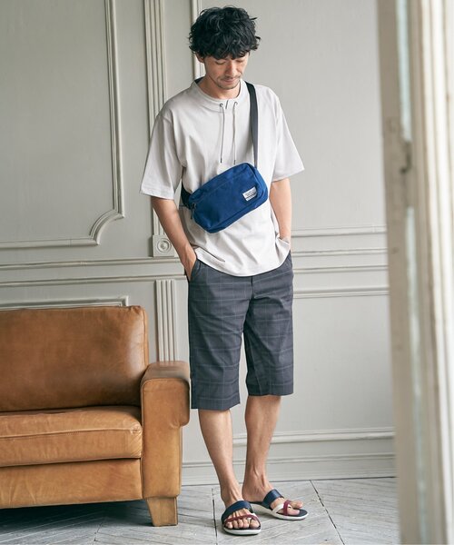 ikka（イッカ） パンツ 6.5分丈チェックドビーハーフパンツ メンズ